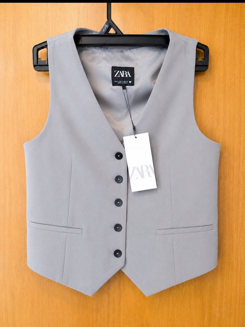 ZARA Gray Tailored Button Vest
